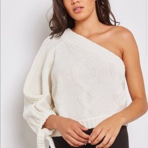 House of Sunny asymmetrical cream sweater